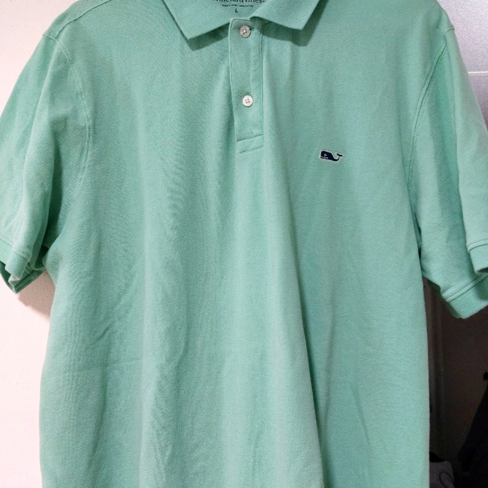Vineyard Vines Men's Mint Green Whale Polo Shirt